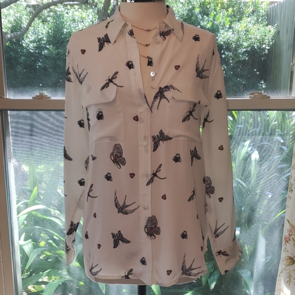 NEW Equipment Femme 100% Silk Button-up - Picture 4 of 12